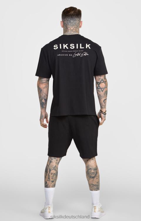 SikSilk Schwarze Jogginghose mit gestreiftem Bund Männer 680DH610 Bekleidung