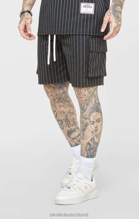 SikSilk Schwarze Jubiläums-Basketball-Cargoshorts Männer 680DH564 Bekleidung