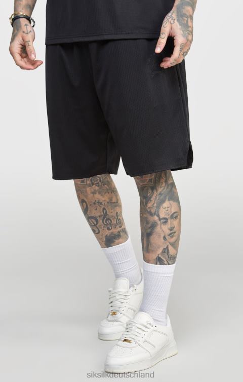 SikSilk Schwarze Mesh-Shorts mit lockerer Passform Männer 680DH570 Bekleidung
