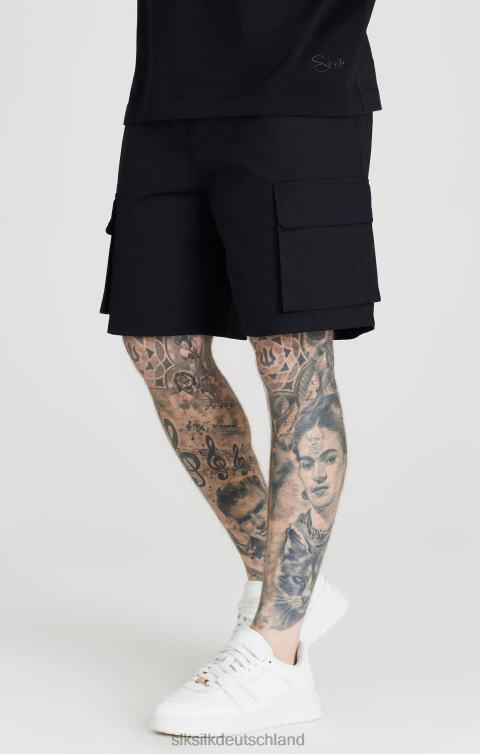 SikSilk Schwarze Ripstop-Cargoshorts Männer 680DH586 Bekleidung