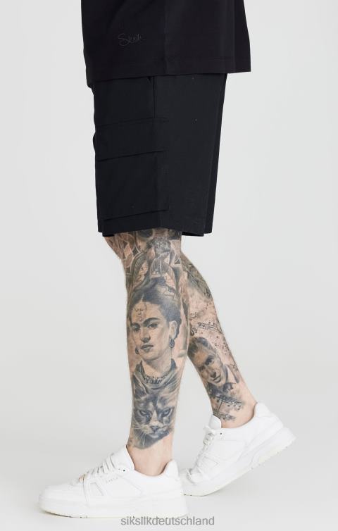 SikSilk Schwarze Ripstop-Cargoshorts Männer 680DH586 Bekleidung