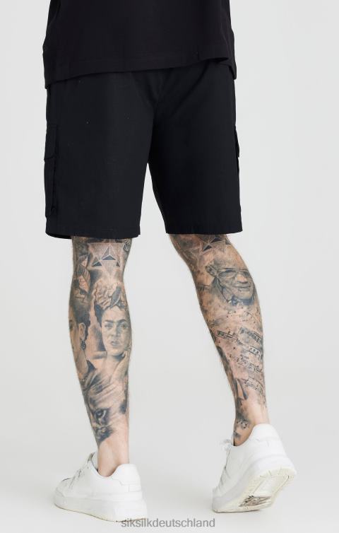 SikSilk Schwarze Ripstop-Cargoshorts Männer 680DH586 Bekleidung