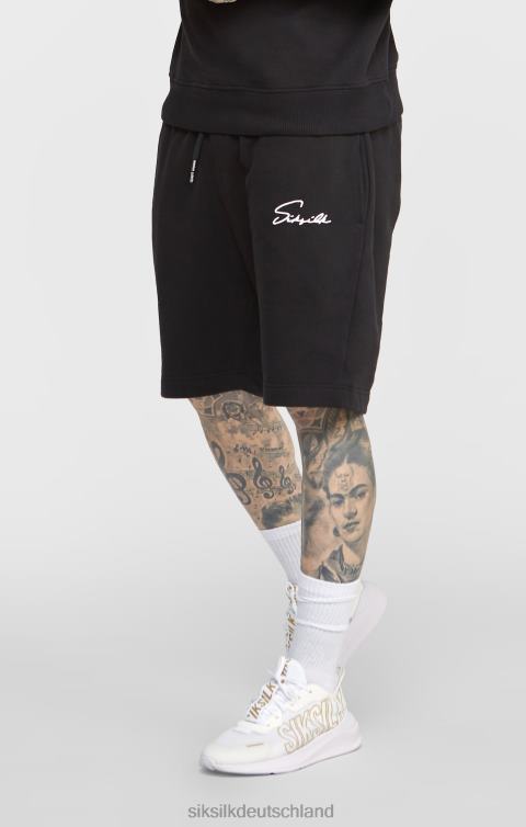 SikSilk Schwarze Shorts mit aufgesticktem Schriftzug Männer 680DH581 Bekleidung
