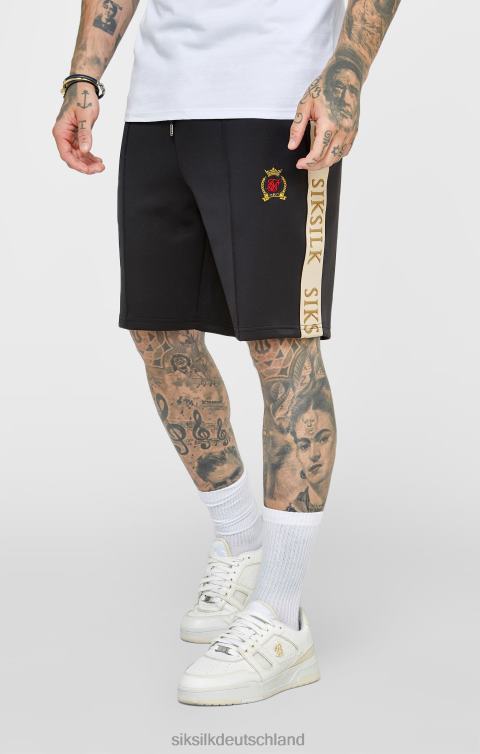 SikSilk Schwarze Wappen-Shorts Männer 680DH577 Bekleidung