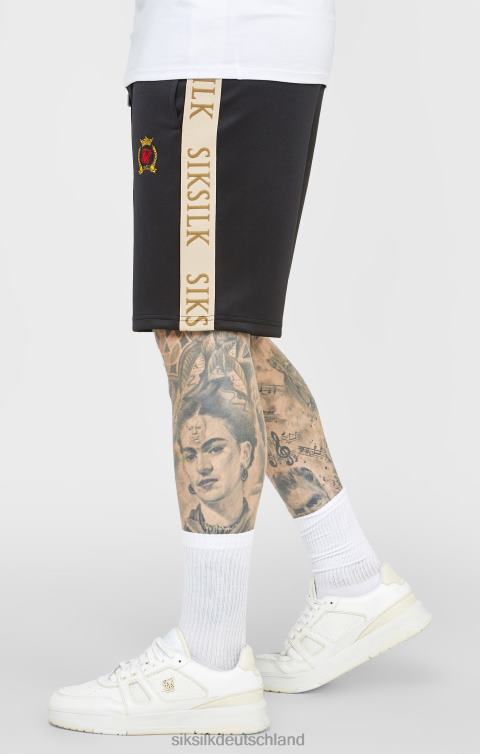 SikSilk Schwarze Wappen-Shorts Männer 680DH577 Bekleidung