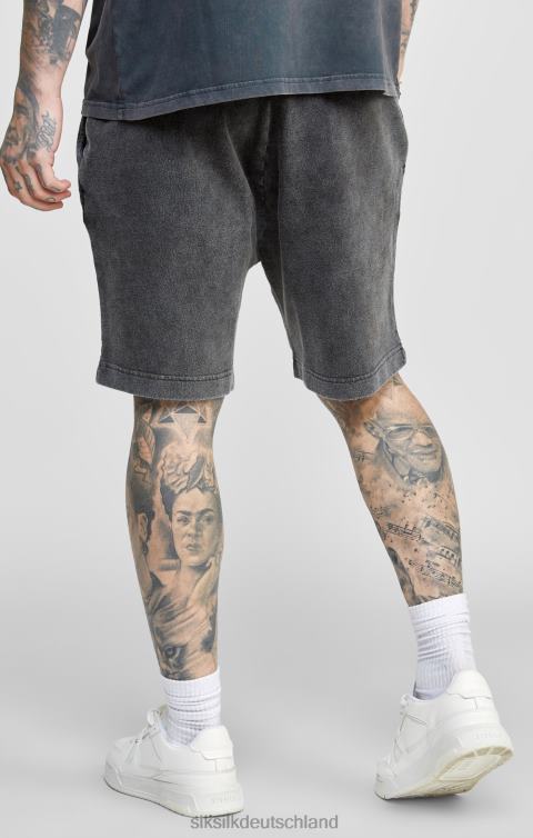 SikSilk schwarze, grafische, entspannte Shorts Männer 680DH567 Bekleidung