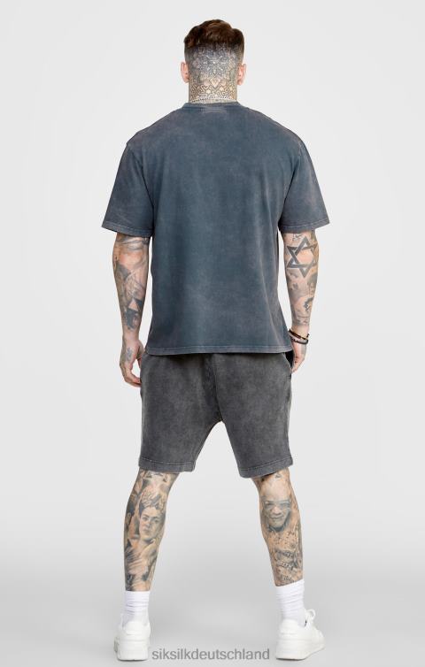 SikSilk schwarze, grafische, entspannte Shorts Männer 680DH567 Bekleidung