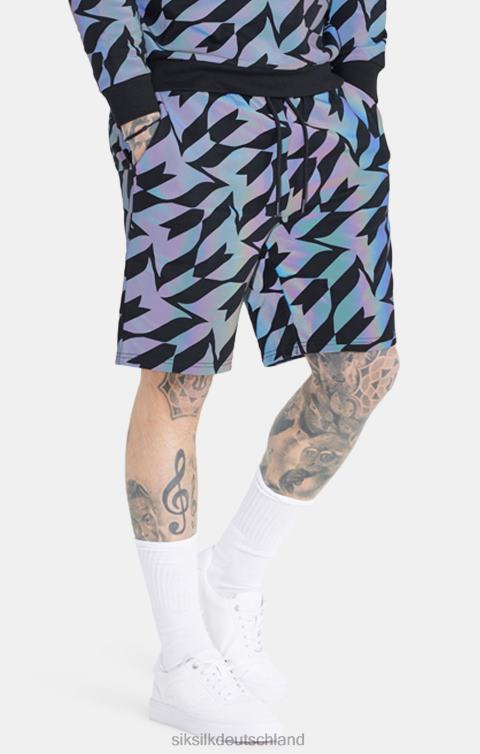 SikSilk x Schwarze schillernde Messi-Shorts Männer 680DH580 Bekleidung