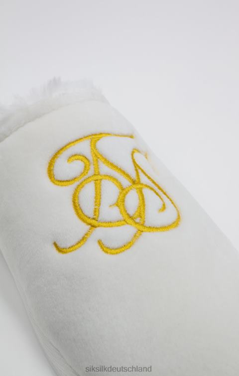 SikSilk weißer Slipper mit gesticktem Logo Männer 680DH6 Schuhwerk