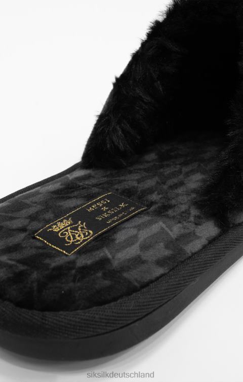 SikSilk x Schwarze Messi-Hausschuhe Männer 680DH23 Schuhwerk