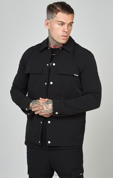 SikSilk Schwarzes Utility-Overshirt Männer 680DH464 Bekleidung