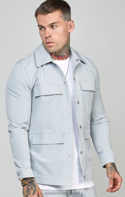 SikSilk graues Utility-Overshirt Männer 680DH462 Bekleidung