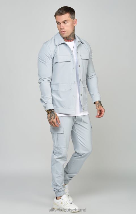 SikSilk graues Utility-Overshirt Männer 680DH462 Bekleidung