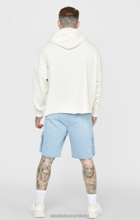 SikSilk Ecrufarbener, übergroßer Kapuzenpullover mit Uni-Jubiläumsdruck Männer 680DH419 Bekleidung