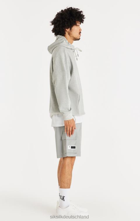 SikSilk Elite Texturierter 89 Kapuzenpullover – Graumeliert Männer 680DH417 Bekleidung