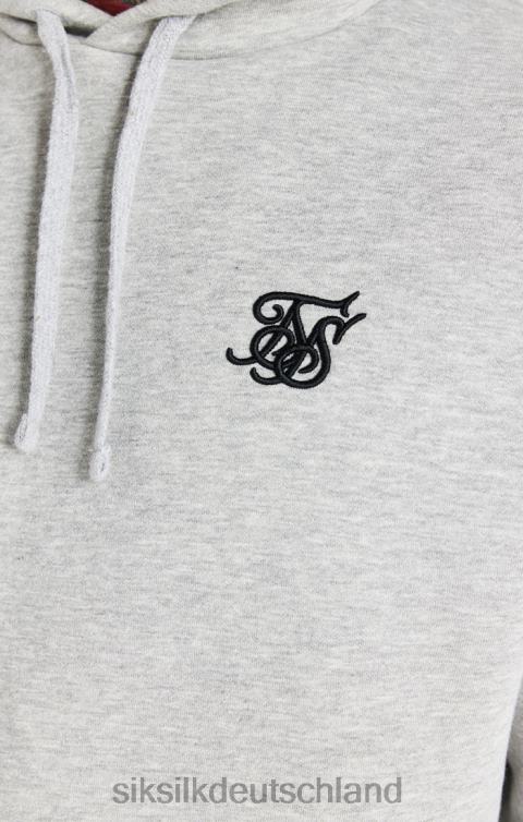 SikSilk Grau meliertes Essential-Hoodie zum Überziehen Männer 680DH432 Bekleidung