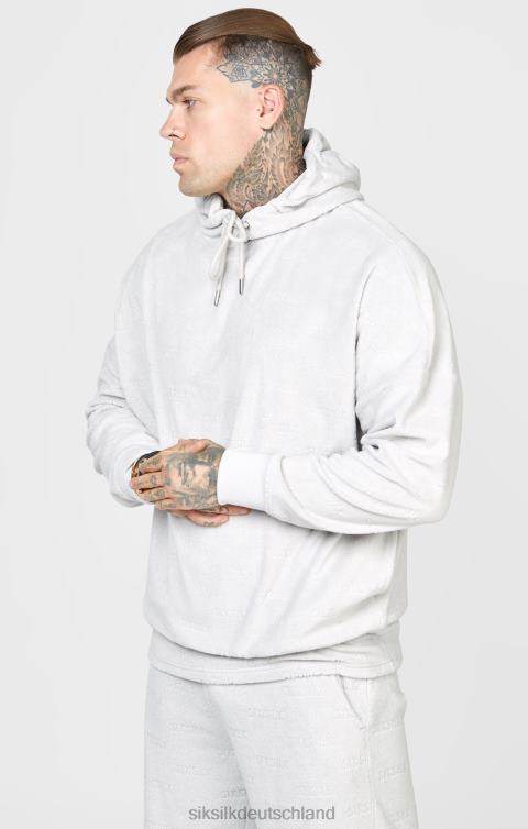 SikSilk Grauer Frottee-Kapuzenpullover in Übergröße Männer 680DH420 Bekleidung