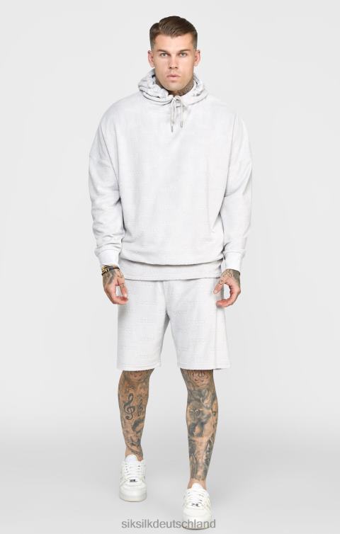 SikSilk Grauer Frottee-Kapuzenpullover in Übergröße Männer 680DH420 Bekleidung