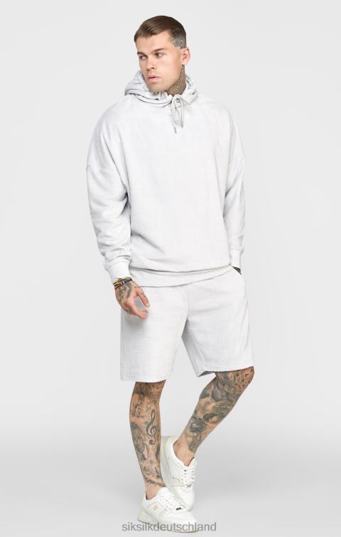 SikSilk Grauer Frottee-Kapuzenpullover in Übergröße Männer 680DH420 Bekleidung
