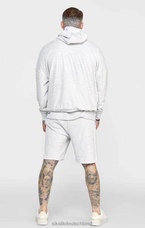 SikSilk Grauer Frottee-Kapuzenpullover in Übergröße Männer 680DH420 Bekleidung