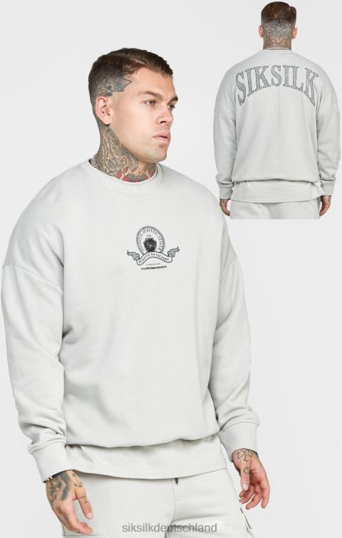 SikSilk Graues College-Sweatshirt Männer 680DH444 Bekleidung
