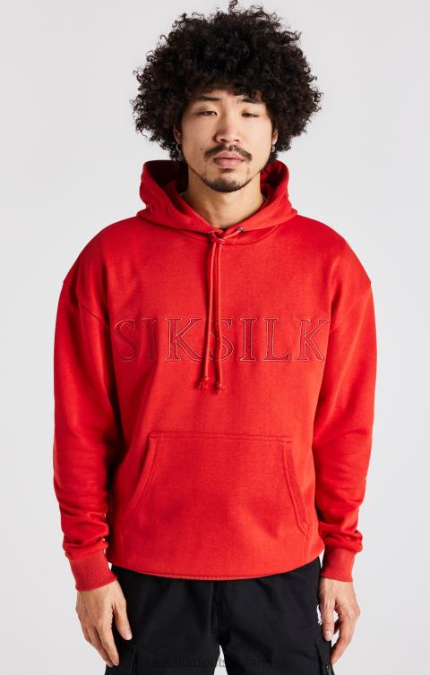 SikSilk Kapuzenpullover mit roter Applikation Männer 680DH424 Bekleidung