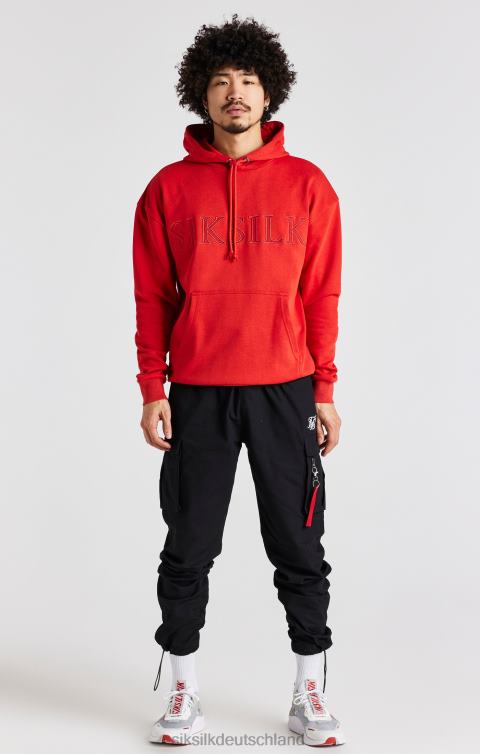 SikSilk Kapuzenpullover mit roter Applikation Männer 680DH424 Bekleidung