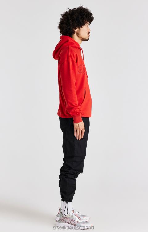 SikSilk Kapuzenpullover mit roter Applikation Männer 680DH424 Bekleidung