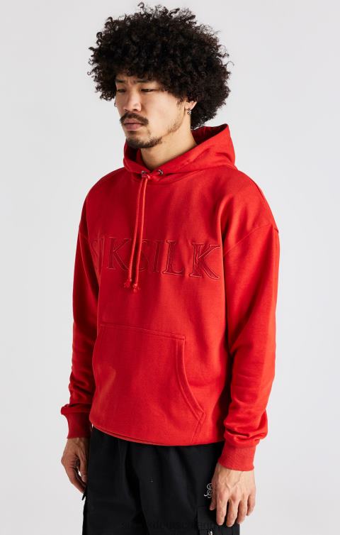 SikSilk Kapuzenpullover mit roter Applikation Männer 680DH424 Bekleidung