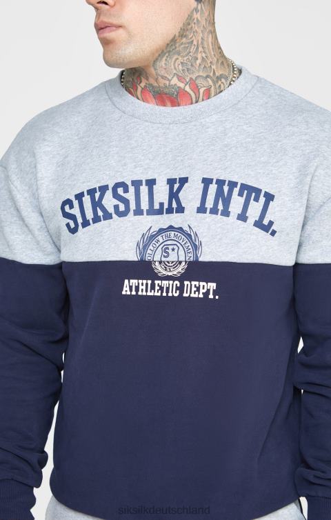 SikSilk Marineblauer, übergroßer Sweat zum Schneiden und Nähen Männer 680DH437 Bekleidung