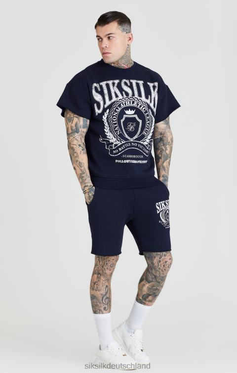 SikSilk Marineblaues College-Sweatshirt Männer 680DH445 Bekleidung