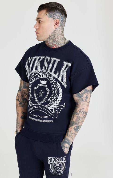 SikSilk Marineblaues College-Sweatshirt Männer 680DH445 Bekleidung
