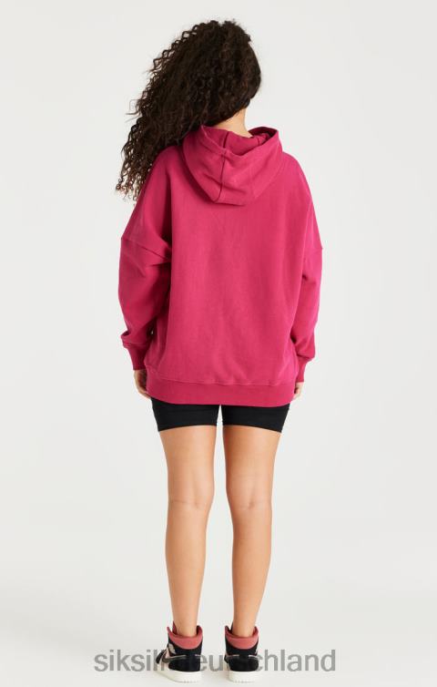 SikSilk Rosa Kapuzenpullover mit entspannter Passform Männer 680DH459 Bekleidung