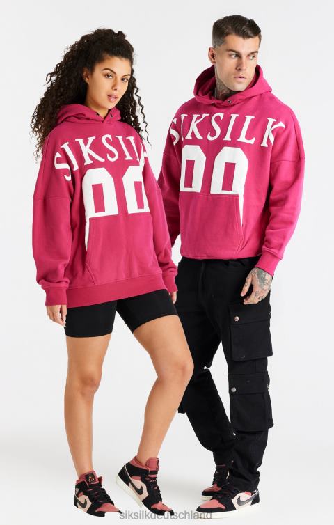 SikSilk Rosa Kapuzenpullover mit entspannter Passform Männer 680DH459 Bekleidung