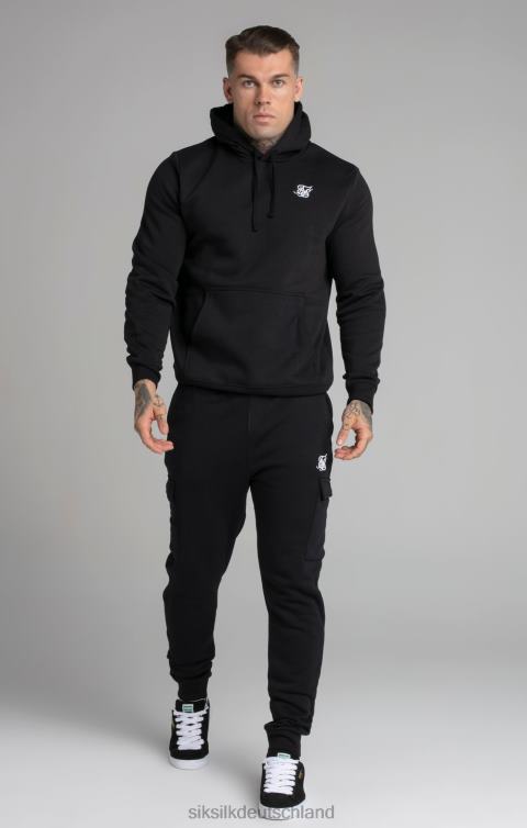 SikSilk Schwarzer, unverzichtbarer Kapuzenpullover zum Überziehen Männer 680DH422 Bekleidung