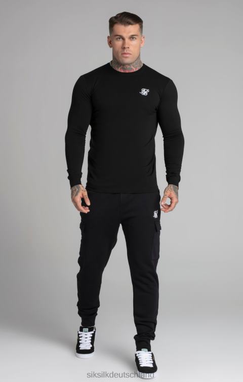 SikSilk Schwarzes Essential-Sweatshirt Männer 680DH412 Bekleidung