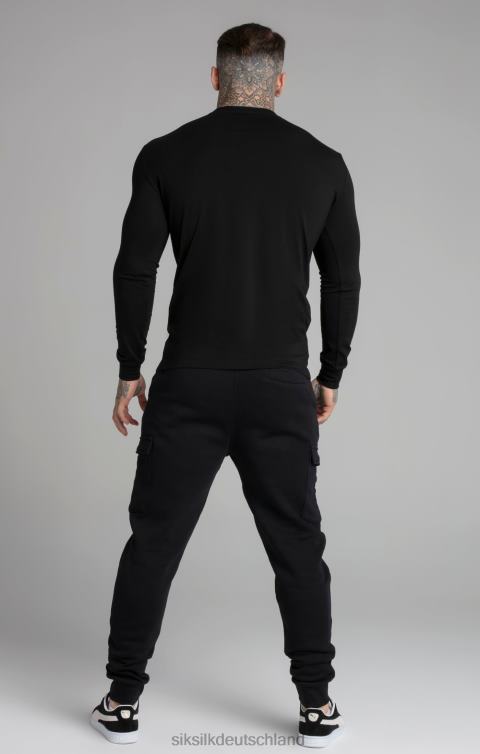 SikSilk Schwarzes Essential-Sweatshirt Männer 680DH412 Bekleidung