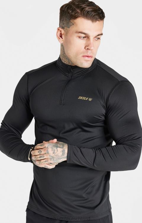 SikSilk schwarzer Sport-Reißverschluss Männer 680DH449 Bekleidung