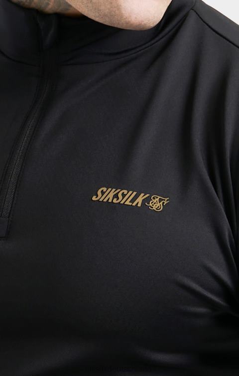 SikSilk schwarzer Sport-Reißverschluss Männer 680DH449 Bekleidung