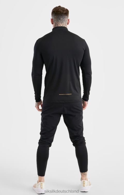 SikSilk schwarzer Sport-Reißverschluss Männer 680DH449 Bekleidung