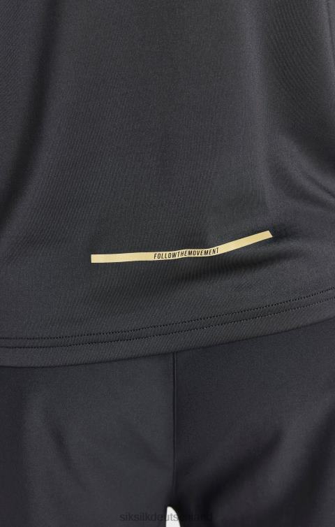 SikSilk schwarzer Sport-Reißverschluss Männer 680DH449 Bekleidung