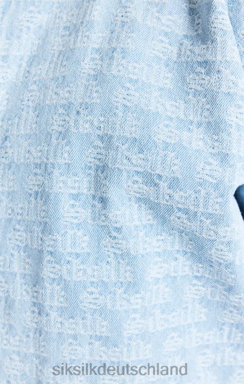 SikSilk Blaue Jacquard-Jeans-Bomberjacke Männer 680DH471 Bekleidung