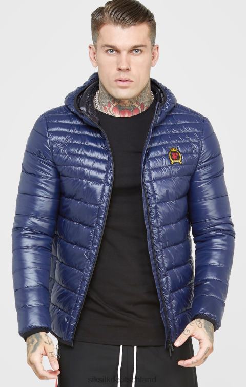 SikSilk Blaue, verstaubare Luftpolsterjacke Männer 680DH481 Bekleidung