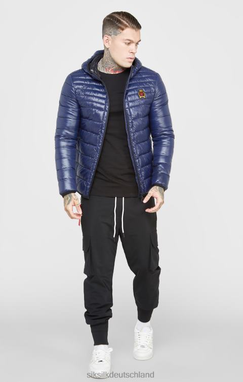 SikSilk Blaue, verstaubare Luftpolsterjacke Männer 680DH481 Bekleidung