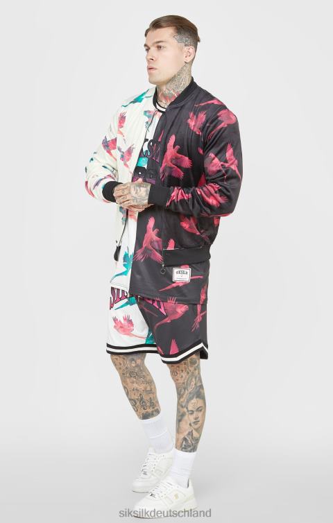 SikSilk Bomberjacke mit Ecru-Print Männer 680DH469 Bekleidung