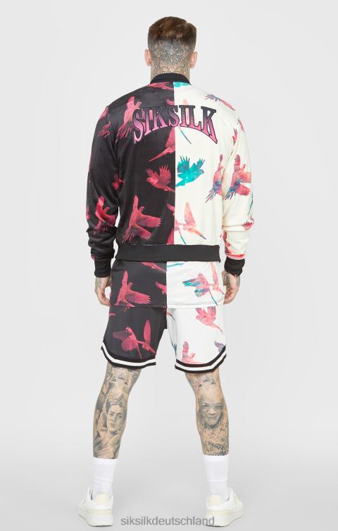 SikSilk Bomberjacke mit Ecru-Print Männer 680DH469 Bekleidung