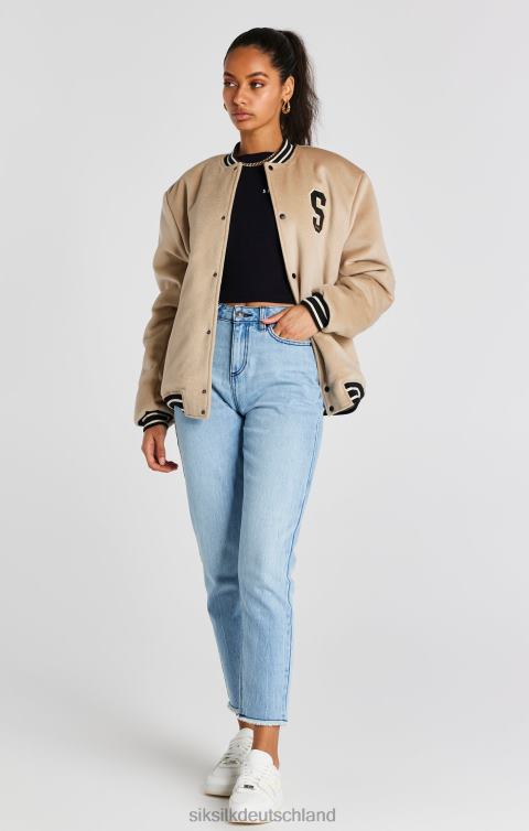 SikSilk Ecrufarbene Jubiläums-College-Jacke Männer 680DH486 Bekleidung