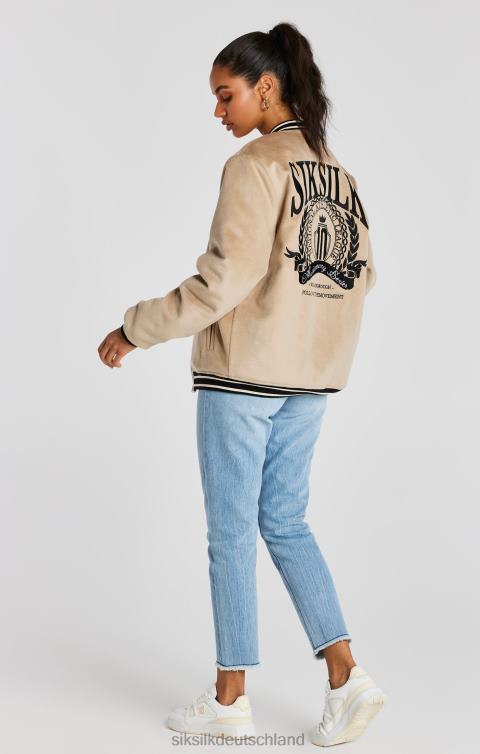 SikSilk Ecrufarbene Jubiläums-College-Jacke Männer 680DH486 Bekleidung