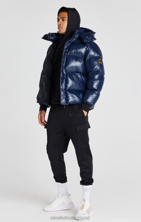 SikSilk Marineblaue Pufferjacke Männer 680DH478 Bekleidung