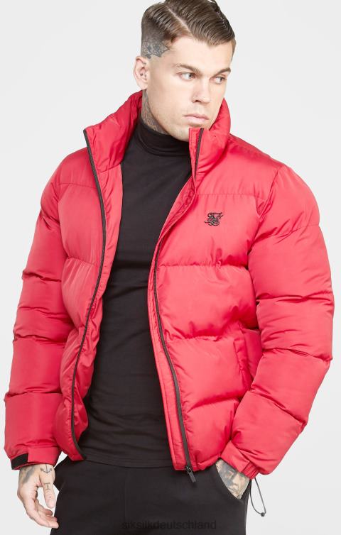 SikSilk Rote Pufferjacke mit geprägtem Logo Männer 680DH495 Bekleidung